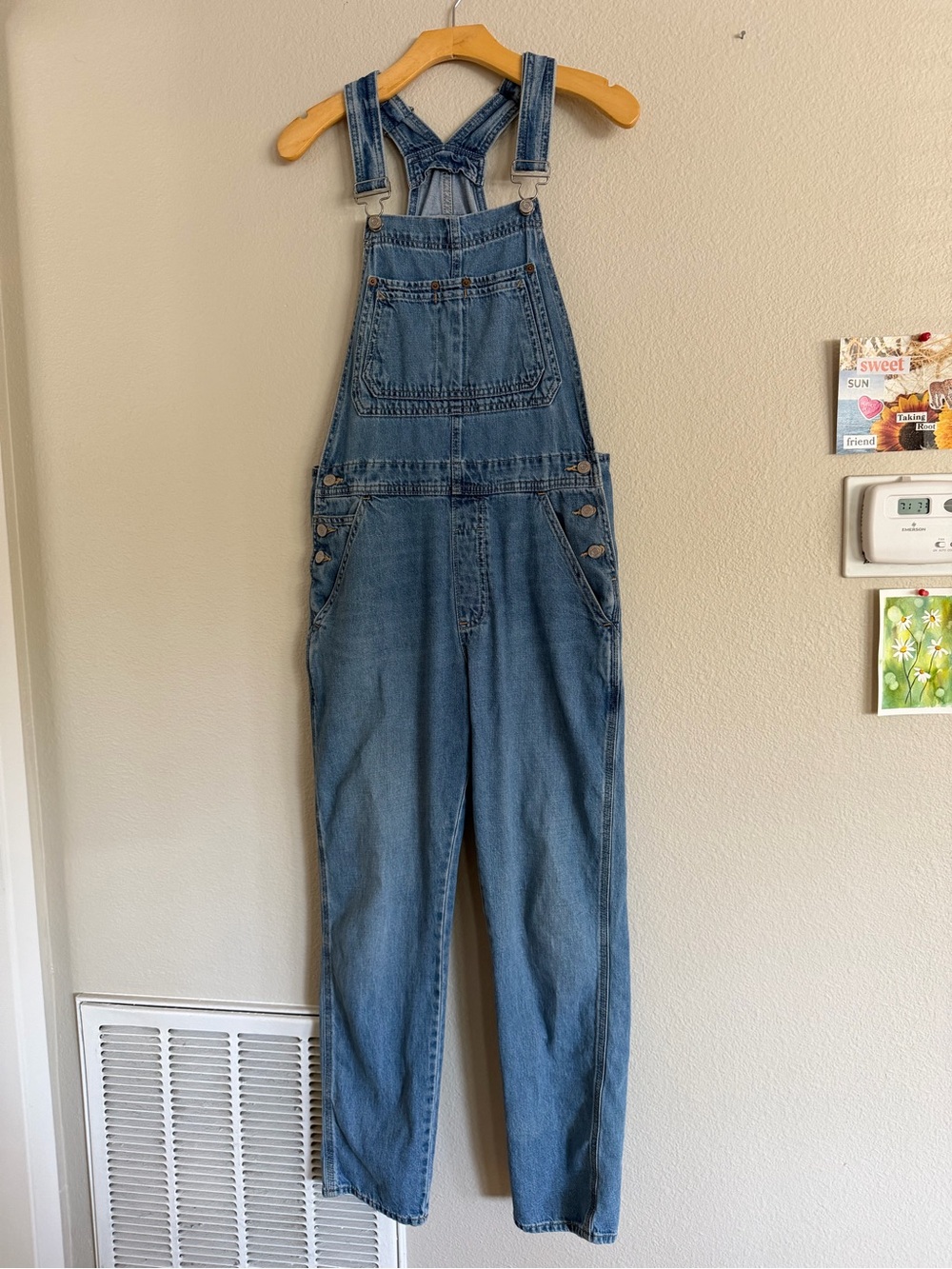 Gap Full Length Denim Overalls Medium Wash Size Small